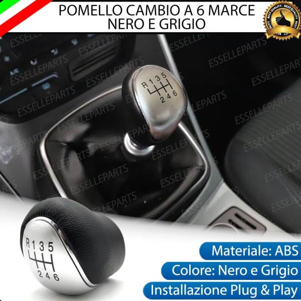 Pomello leva cambio a 6 marce Nero e Grigio in abs per Ford C-Max MK1