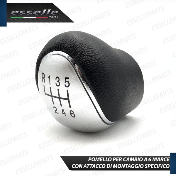Pomello leva cambio a 6 marce Nero e Grigio in abs per Ford Fiesta MK6 Restyling