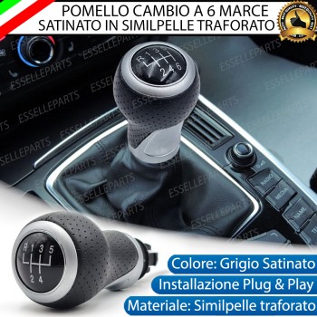 Pomello Leva Cambio Audi A6 C6 + Avant Dal 2009 6 Marce In Similpelle Traforato Pomello Leva Cambio Audi A6 C6 + Avant Dal 2009 6 Marce In Similpelle Traforato