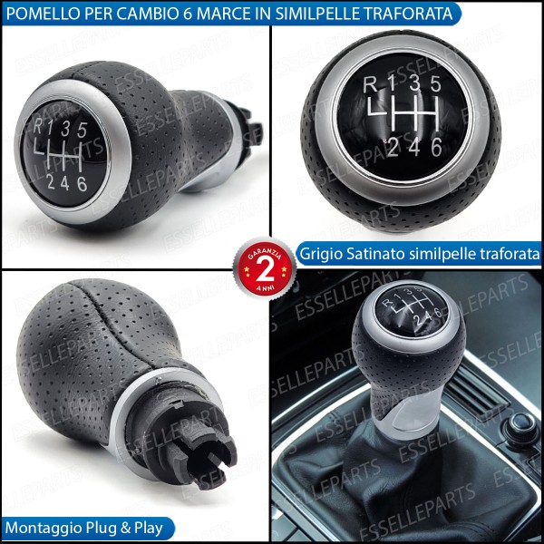 Pomello Leva Cambio Audi A6 C6 + Avant Dal 2009 6 Marce In Similpelle Traforato