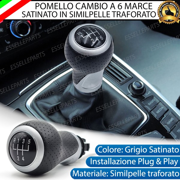 Pomello Leva Cambio Audi A5 8T + Sportback Fino al 2011 6 Marce In Similpelle Traforato
