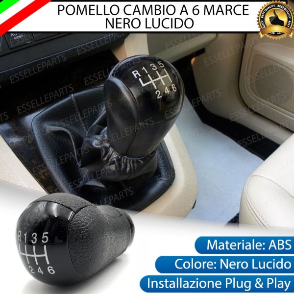 Pomello leva cambio a 6 marce Nero Lucido in abs per Ford Transit MK4