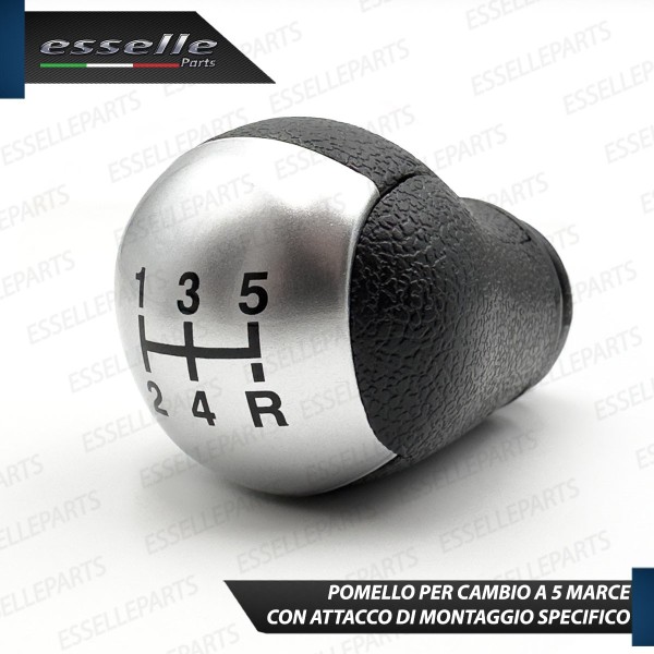 Pomello leva cambio a 5 marce Nero e Grigio in abs per Ford C-Max MK1