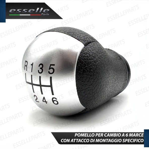 Pomello leva cambio a 6 marce Nero e Grigio in abs per Ford C-Max MK1