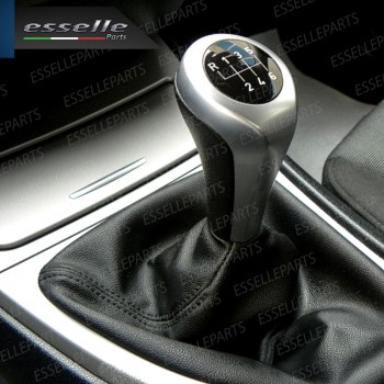 Pomello Leva Cambio Bmw Serie 3 E46 6 Marce Grigio Satinato Similpelle Nero