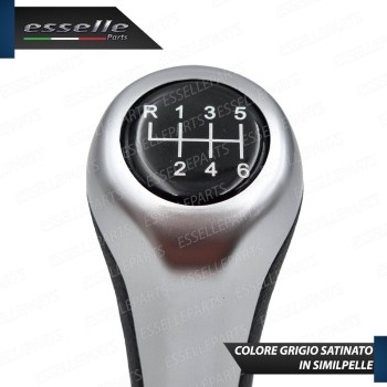 Pomello Leva Cambio Bmw X5 E53 6 Marce Grigio Satinato Similpelle Nero