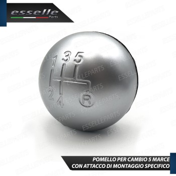 Pomello Leva Cambio Fiat 500 5 Marce Grigio Satinato Abs Specifico