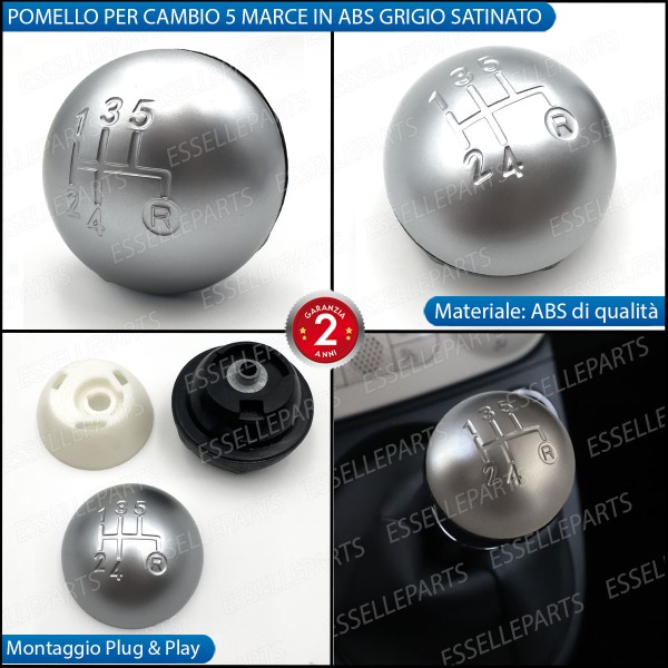Pomello Leva Cambio Abarth 500 595 695 5 Marce Grigio Satinato Abs Specifico