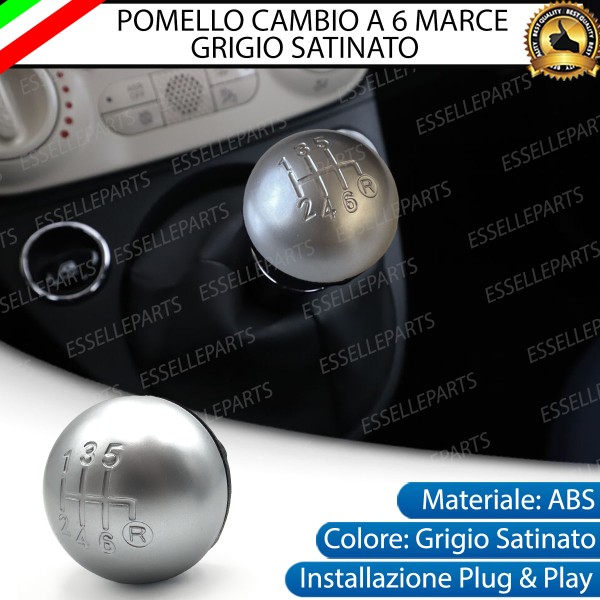 Pomello Leva Cambio Fiat 500 6 Marce Grigio Satinato Abs Specifico