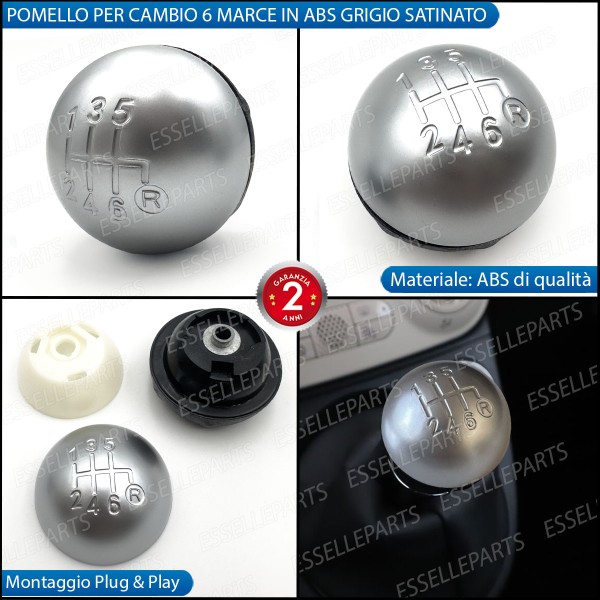 Pomello Leva Cambio Abarth 500 595 695 6 Marce Grigio Satinato Abs Specifico