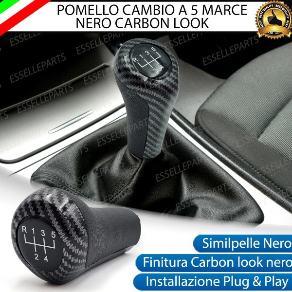 Pomello Leva Cambio Bmw Serie 5 E34 5 Marce Carbon look Similpelle Nero