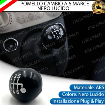 Pomello Leva Cambio Abarth 500 595 695 6 Marce Nero Lucido Abs Specifico
