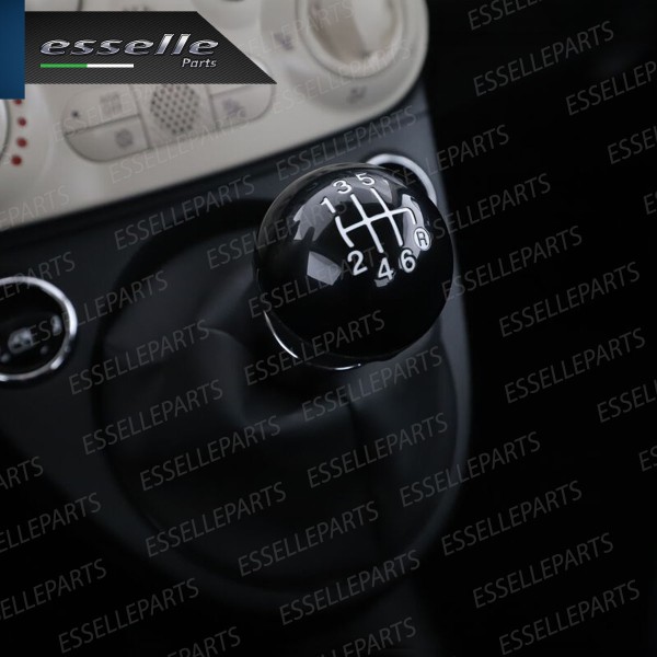 Pomello Leva Cambio Abarth 500 595 695 6 Marce Nero Lucido Abs Specifico