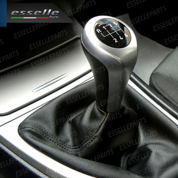 Pomello Leva Cambio Bmw X1 E84 6 Marce Grigio Satinato Similpelle Nero