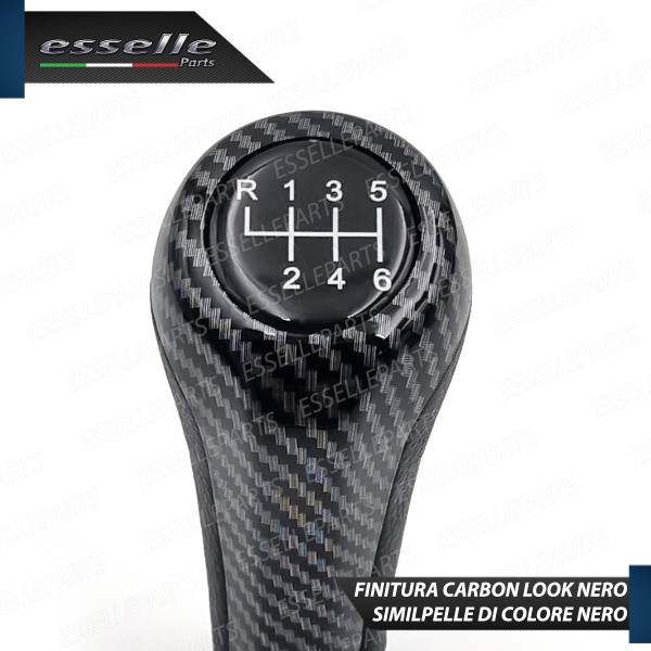 Pomello Leva Cambio Bmw X1 E84 6 Marce Carbon look Similpelle Nero