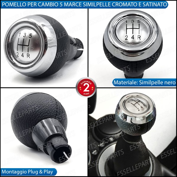 Pomello Leva Cambio Mini Clubman R55 5 Marce Satinato cromato Similpelle