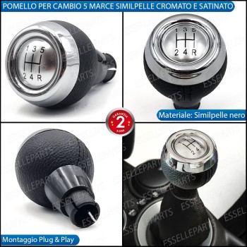 Pomello Leva Cambio Mini Paceman R61 5 Marce Satinato cromato Similpelle