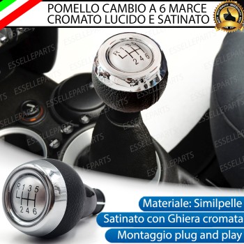 Pomello Leva Cambio Mini Coupe R58 6 Marce Satinato cromato Similpelle