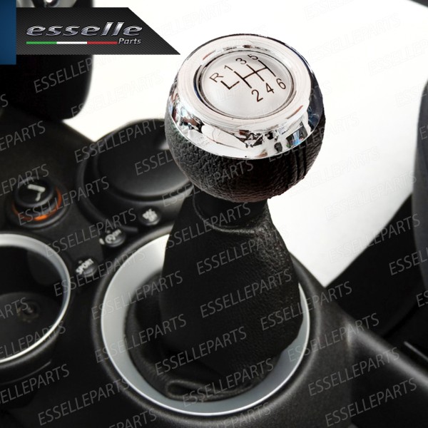 Pomello Leva Cambio Mini Paceman R61 6 Marce Satinato cromato Similpelle