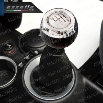 Pomello Leva Cambio Mini Paceman R61 6 Marce Satinato cromato Similpelle