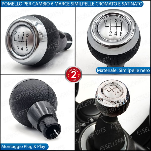 Pomello Leva Cambio Mini Clubman R55 6 Marce Satinato cromato Similpelle