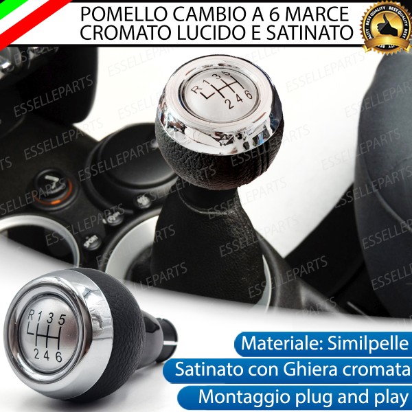 Pomello Leva Cambio Mini Countryman R60 6 Marce Satinato cromato Similpelle