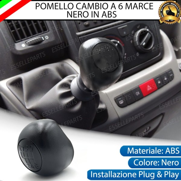 Pomello leva cambio a 6 Marce Nero in abs per Peugeot Boxer