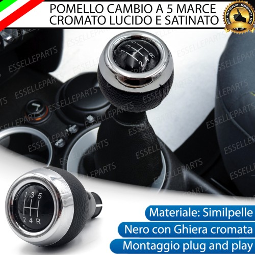 Pomello Leva Cambio Mini Countryman R60 5 Marce Nero,  cromato Similpelle