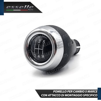 Pomello Leva Cambio Mini One Cooper R56 5 Marce Nero,  cromato Similpelle