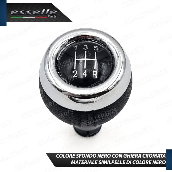 Pomello Leva Cambio Mini Coupe R58 5 Marce Nero,  cromato Similpelle