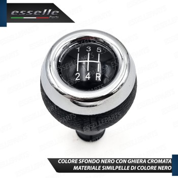 Pomello Leva Cambio Mini Clubman R55 5 Marce Nero,  cromato Similpelle