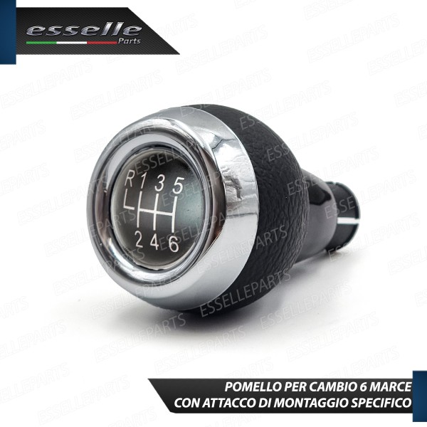 Pomello Leva Cambio Mini One Cooper R56 6 Marce Nero,  cromato Similpelle