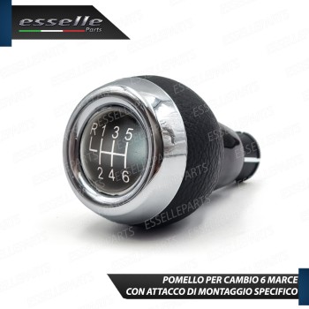 Pomello Leva Cambio Mini One Cooper R56 6 Marce Nero,  cromato Similpelle