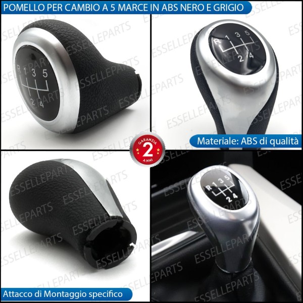 Pomello leva cambio a 5 marce Nero e Grigio in abs per Bmw Serie 4 F32 F36