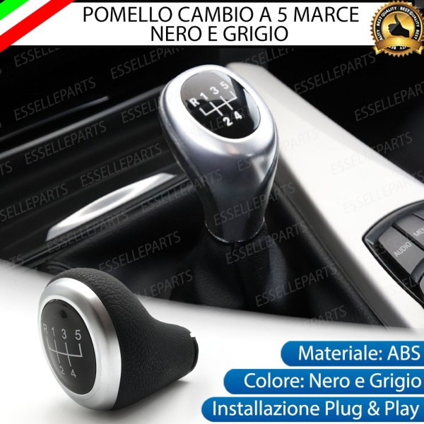 Pomello leva cambio a 5 marce Nero e Grigio in abs per Bmw Serie 6 F13
