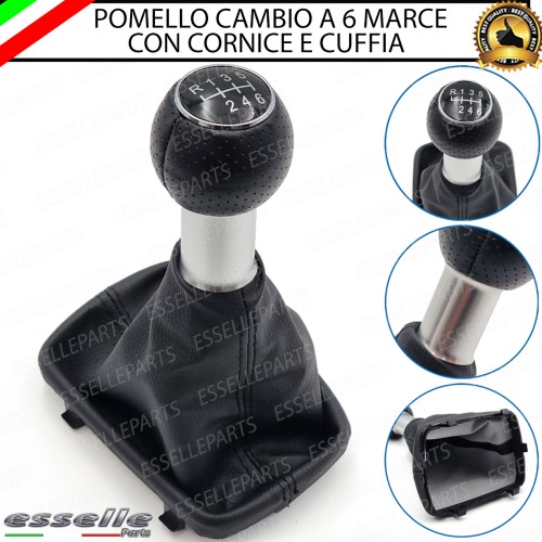Pomello Del Cambio Cuffia Audi A3 8L 6 Marce Similpelle Traforata Nera Satinato