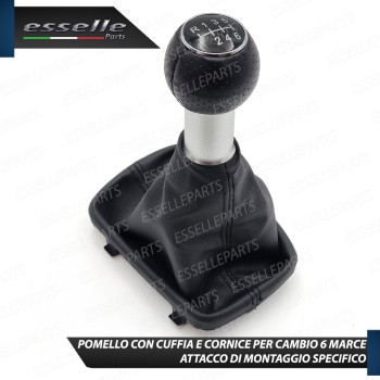 Pomello Del Cambio Cuffia Audi A3 8L 6 Marce Similpelle Traforata Nera Satinato