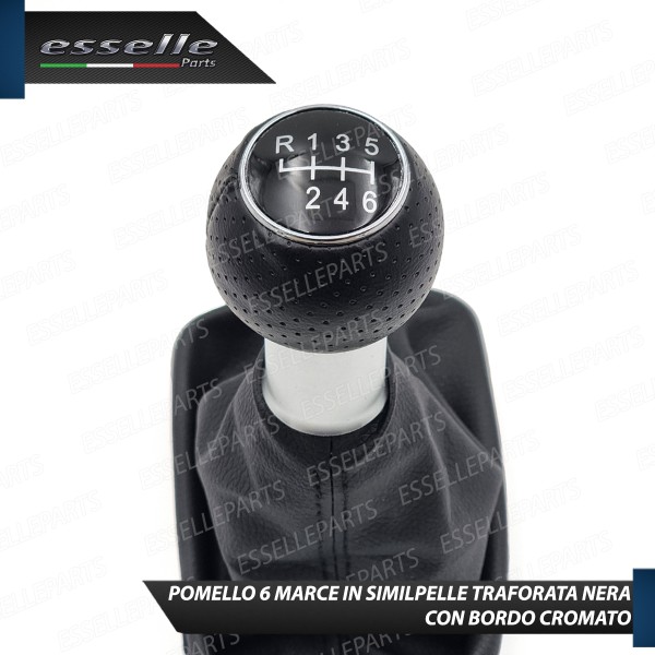 Pomello Del Cambio Cuffia Audi A3 8L 6 Marce Similpelle Traforata Nera Satinato