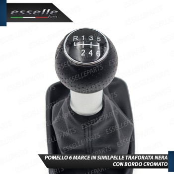 Pomello Del Cambio Cuffia Audi A3 8L 6 Marce Similpelle Traforata Nera Satinato