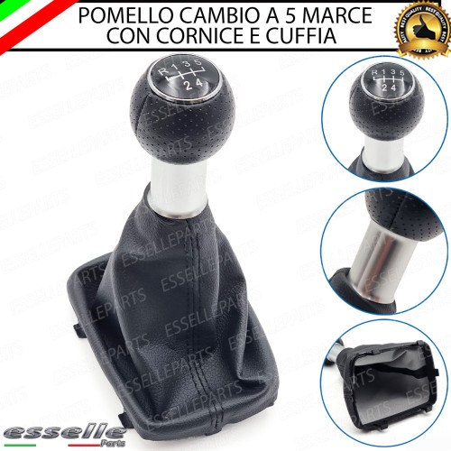 Pomello Del Cambio Cuffia Audi A3 8L 5 Marce Similpelle Traforata Nera Satinato