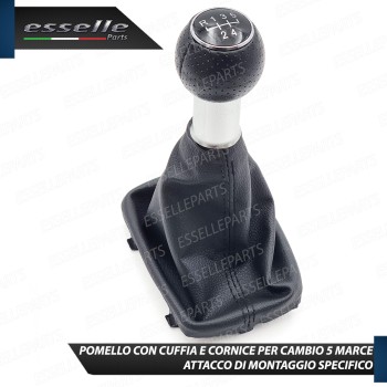 Pomello Del Cambio Cuffia Audi A3 8L 5 Marce Similpelle Traforata Nera Satinato