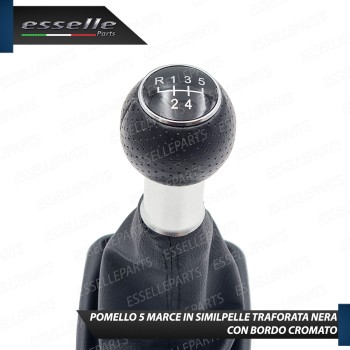 Pomello Del Cambio Cuffia Audi A3 8L 5 Marce Similpelle Traforata Nera Satinato