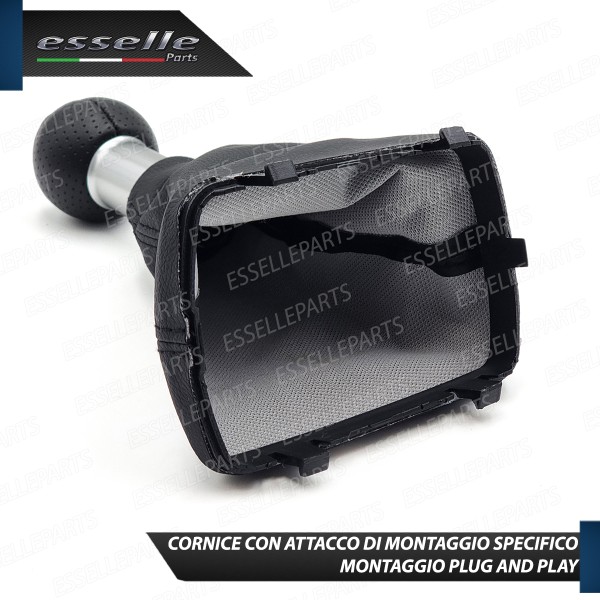 Pomello Del Cambio Cuffia Audi A3 8L 5 Marce Similpelle Traforata Nera Satinato