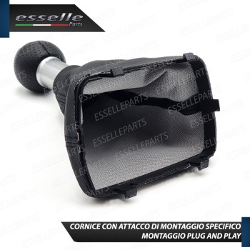 Pomello Del Cambio Cuffia Audi A3 8L 5 Marce Similpelle Traforata Nera Satinato