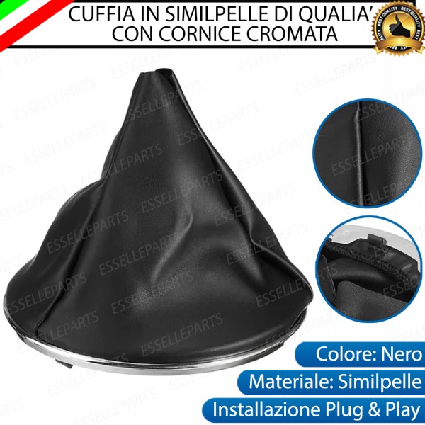 Cuffia cambio in similpelle di qualità con cornice cromata per Abarth 500 595 695 Restyling