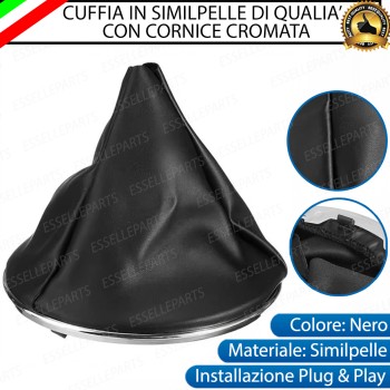 Cuffia cambio in similpelle di qualità con cornice cromata per Abarth 500 595 695 Restyling