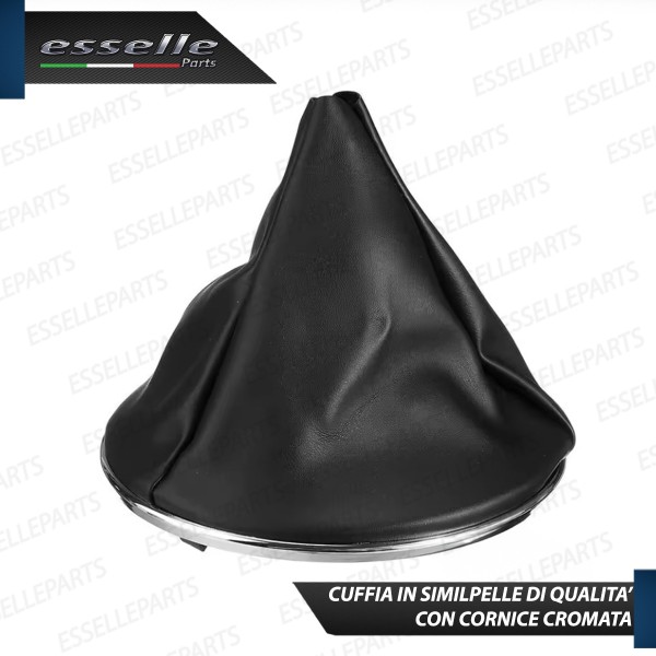 Cuffia cambio in similpelle di qualità con cornice cromata per Abarth 500 595 695 Restyling