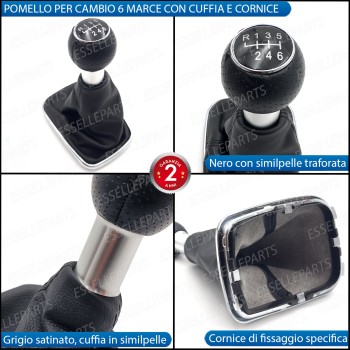 Pomello Del Cambio Cuffia VW Golf MK4 6 Marce Similpelle Traforata Nera Satinato Pomello Del Cambio Cuffia VW Golf MK4 6 Marce Similpelle Traforata Nera Satinato