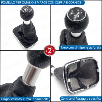 Pomello Del Cambio Cuffia VW Golf MK4 5 Marce Similpelle Traforata Nera Satinato Pomello Del Cambio Cuffia VW Golf MK4 5 Marce Similpelle Traforata Nera Satinato