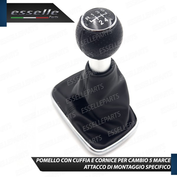 Pomello Del Cambio Cuffia VW Golf MK4 5 Marce Similpelle Traforata Nera Satinato
